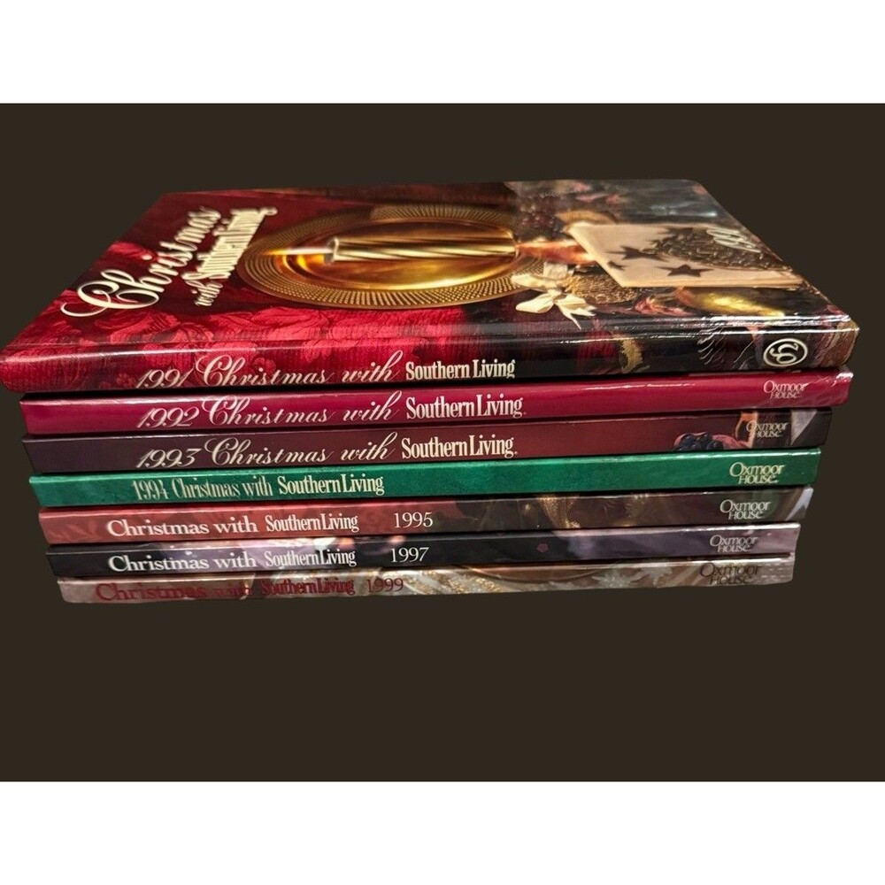 Lot of 7 Christmas with Southern Living Hardcover Books 1990s EXCELLENT